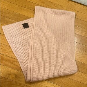Mooseknuckles Ribbed Cozy Pink Knit Scarf